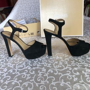 Michael Kors Trish Sandal. It’s the 2015 Holiday Collection. 7.5M black suede.